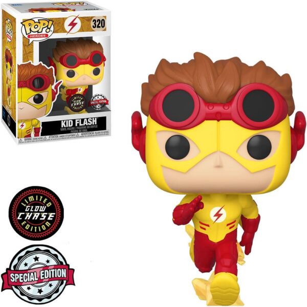 Funko Pop Heroes - The Flash Kid Flash 320 (Chase) (Glow) (Special Edition) (Vaulted)